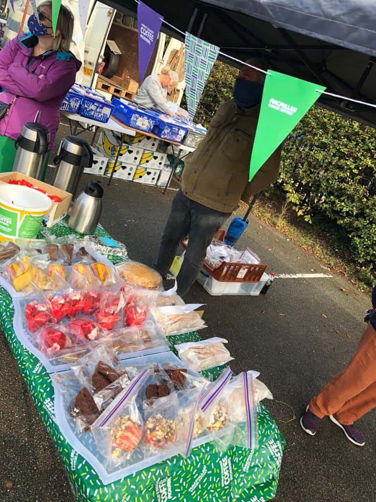 Macmillan cake stall at Flitwick Market