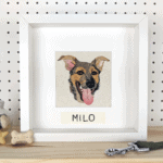 Embroidered picture of dog