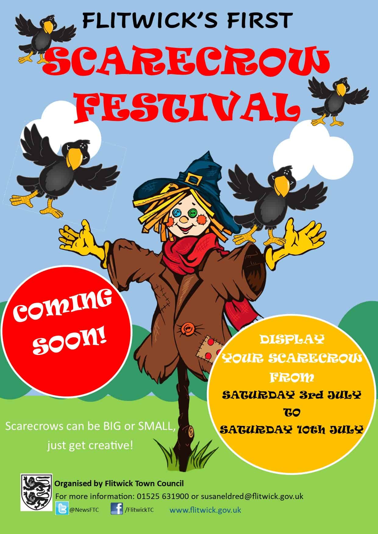 Poster - Coming Soon colourful image of scarecrow