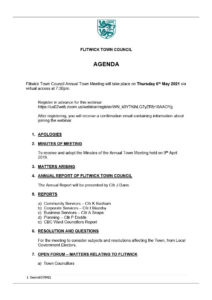 Agenda of Annual Town Meeting