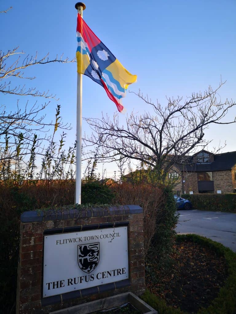 colourful bedfordshire flag