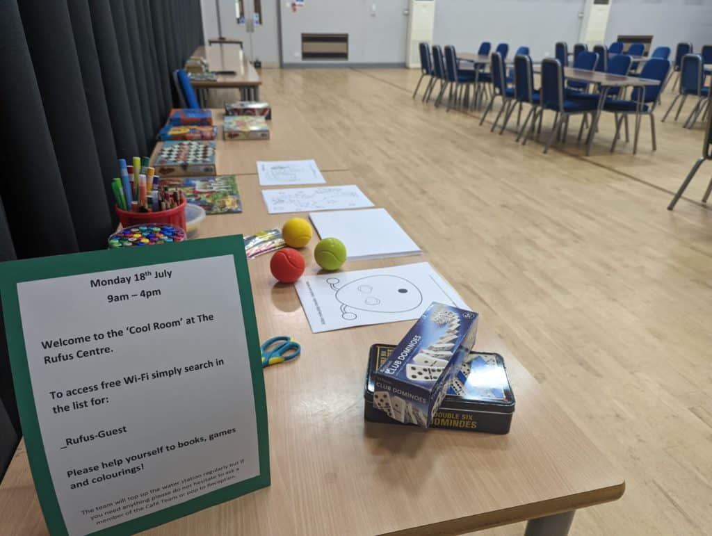 room laid out with chairs and games