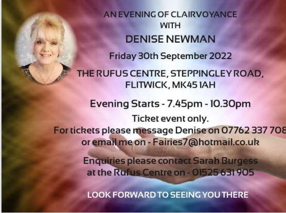 pink poster advertising clairvoyance evening