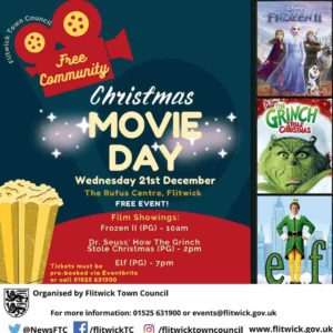 poster advertising christmas films for free movie day