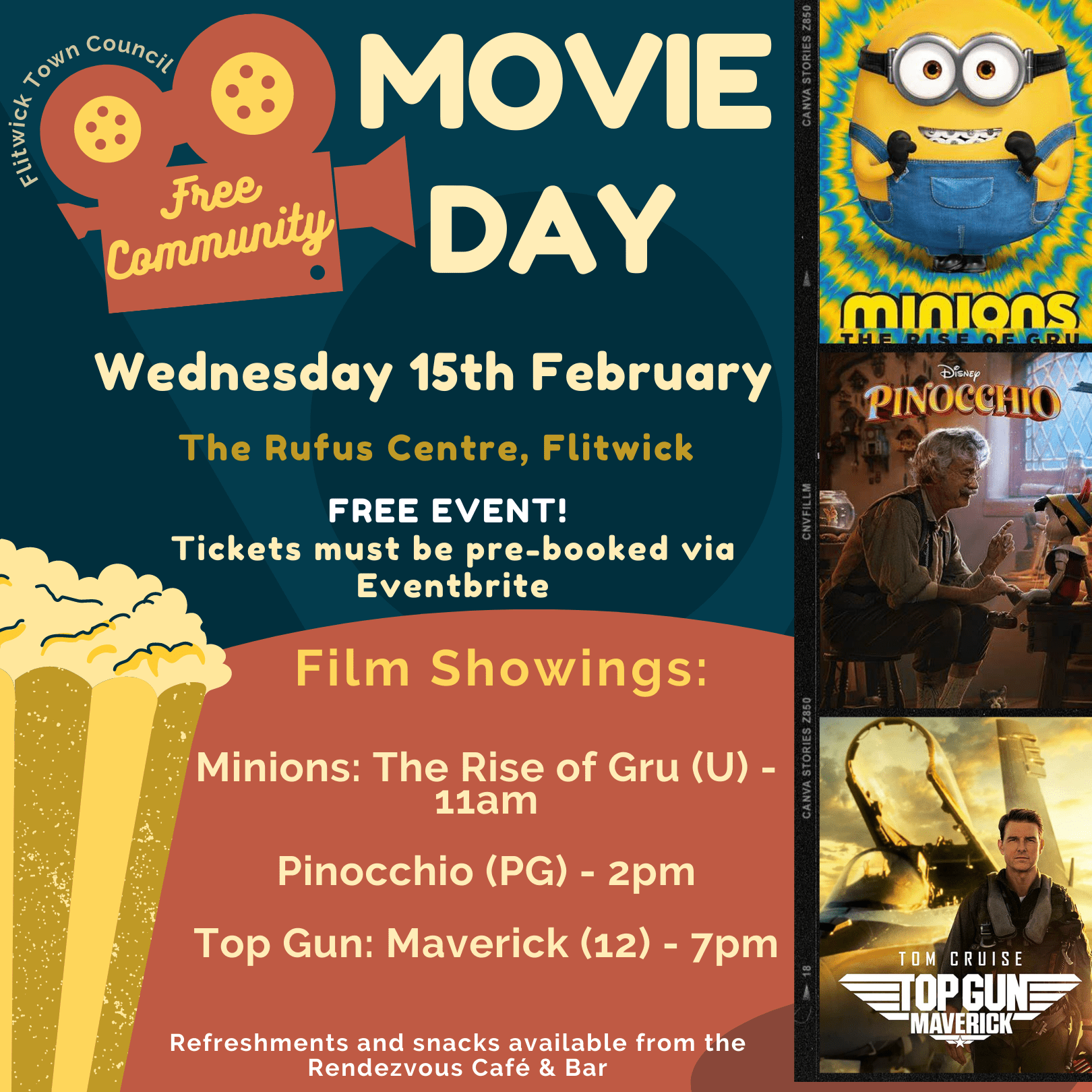 February Movie Night Flyer (1080 × 1080px)