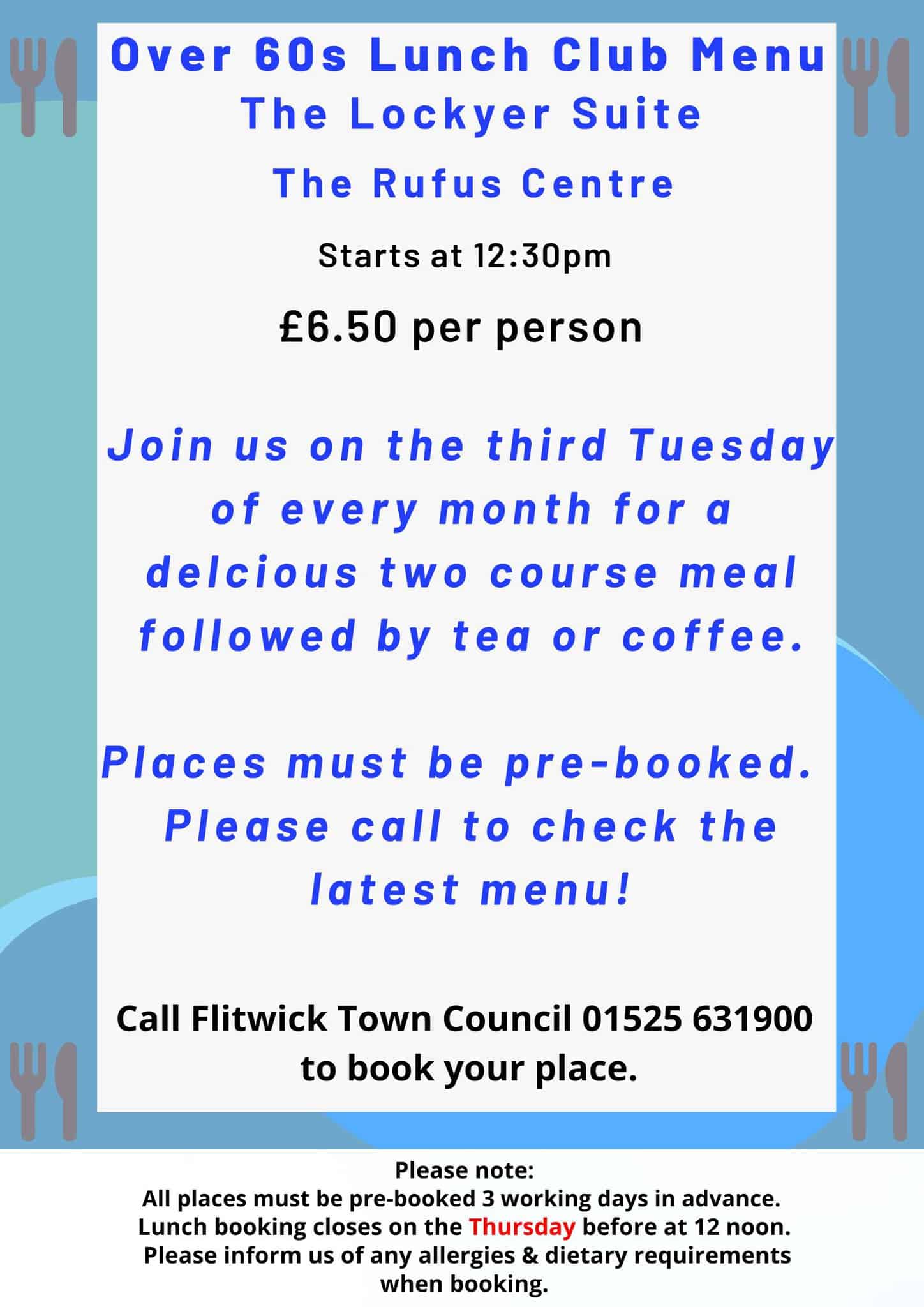 Generic Lunch Club (1) poster advertising monthly lunch club