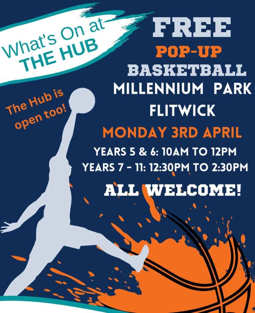 poster advertising basketball pop up