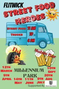Colourful poster advertising street food heroes