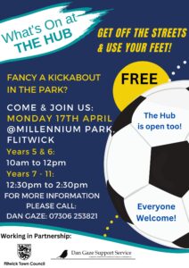 poster advertising pop up football event
