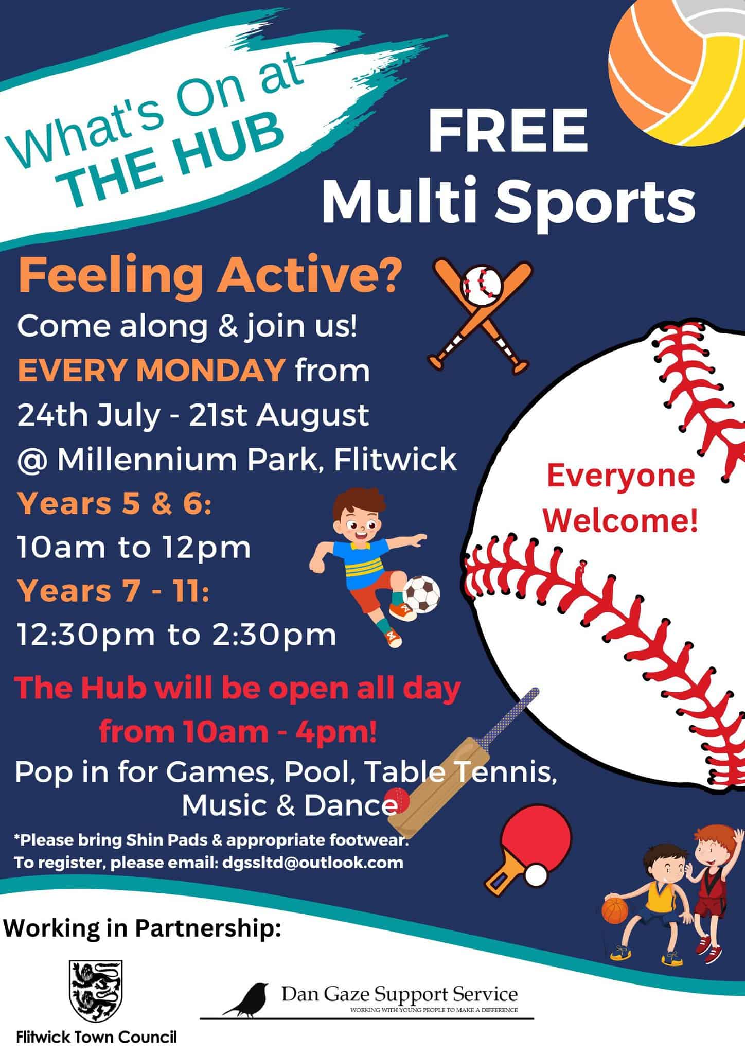 Poster promoting sports for 5-11 year olds