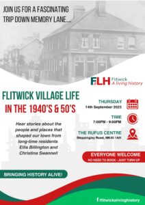 poster advertising flitwick living history