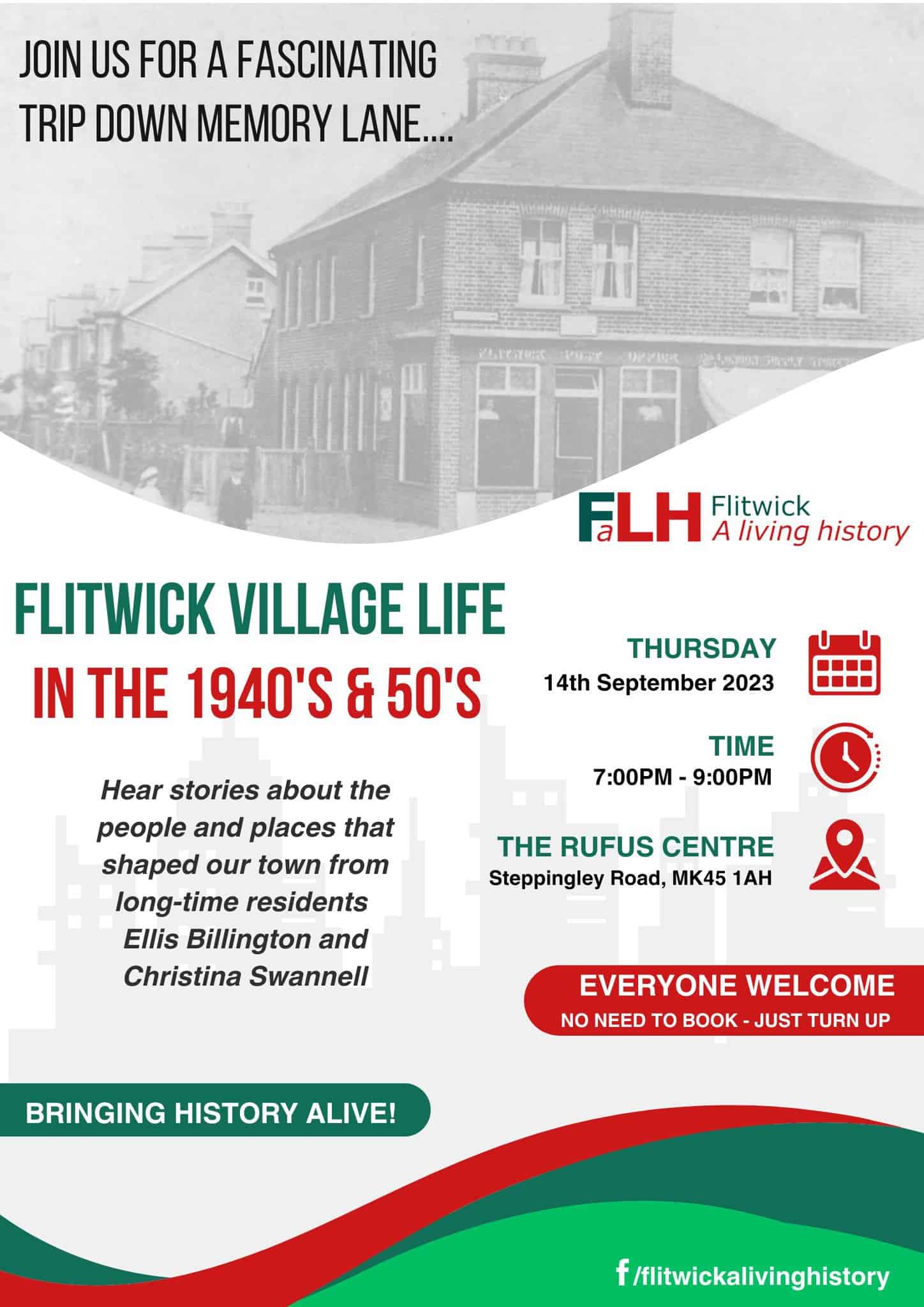 poster advertising flitwick living history
