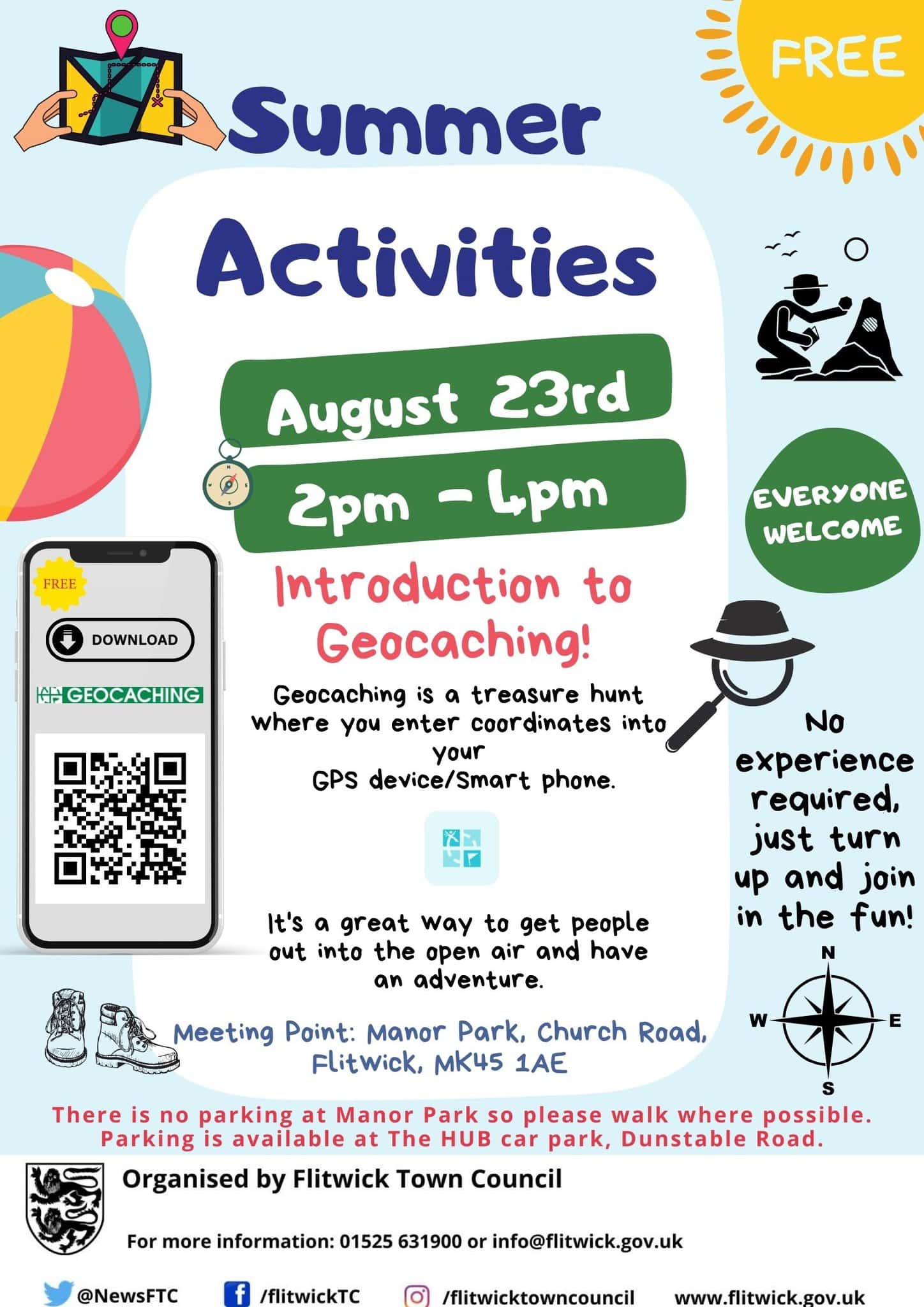 poster advertising geocaching afternoon