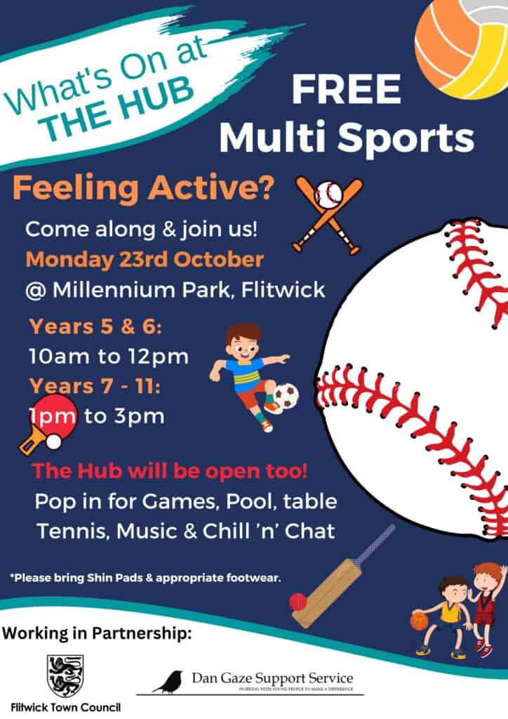 poster advertising sports activities in half term