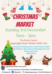 Poster promoting Flitwick Xmas Market