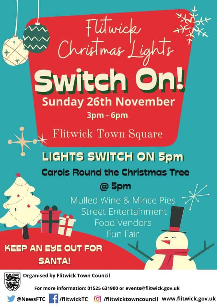 poster advertising Christmas Lights Switch On event
