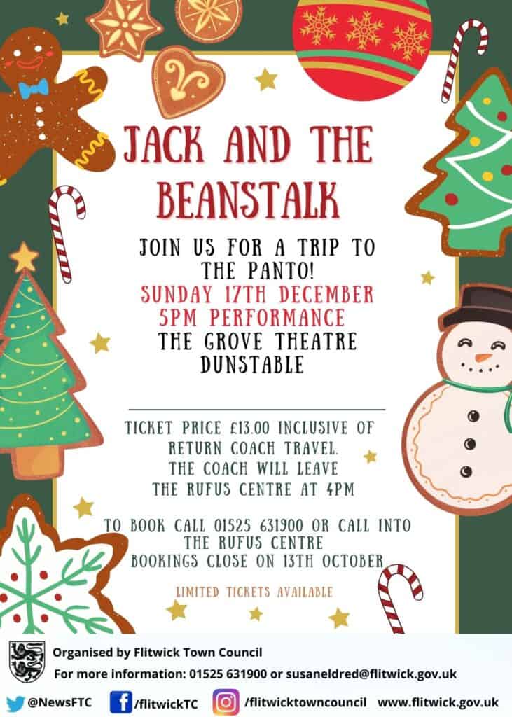 Poster promoting jack & the beanstalk panto trip