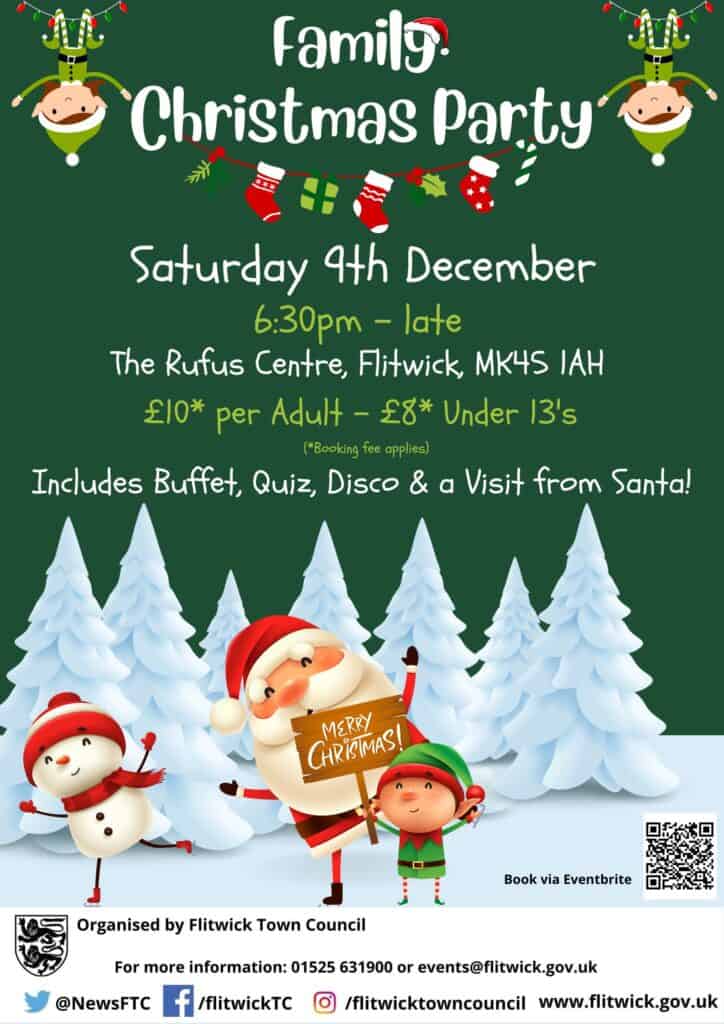 Poster promoting a family xmas party