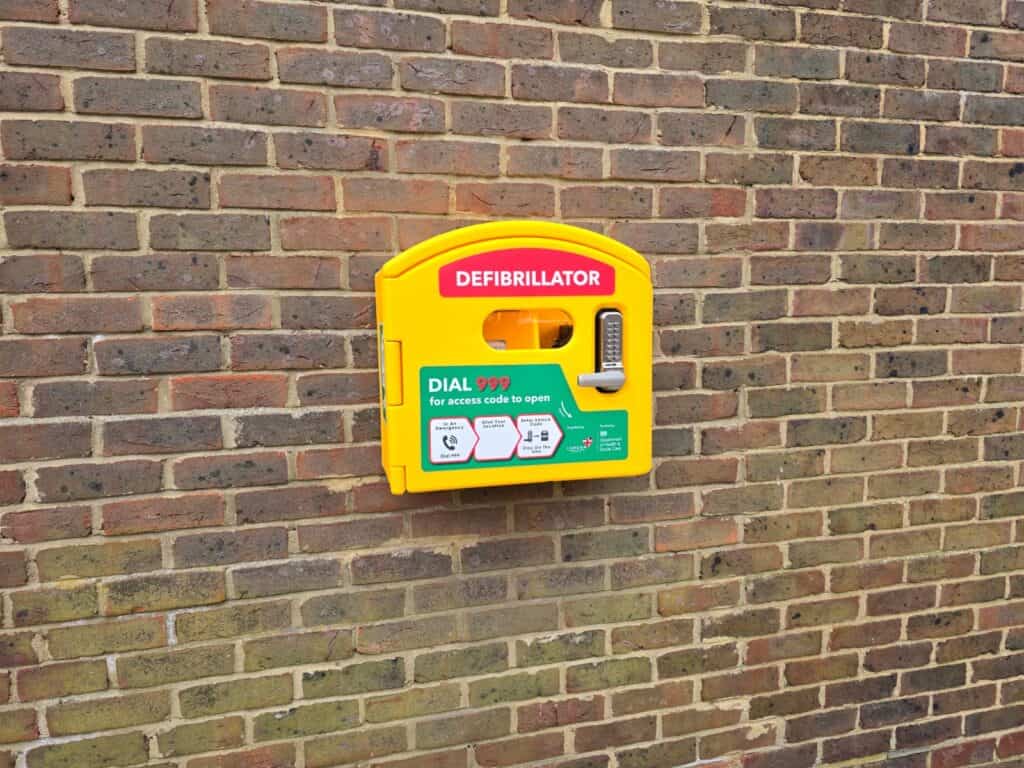 yellow defib box