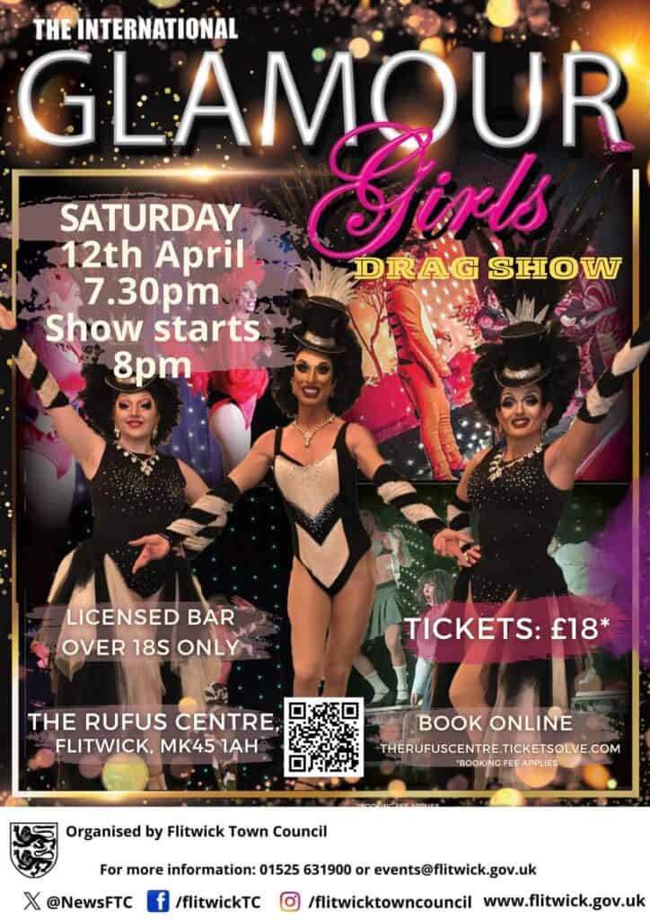 Poster advertising Glamour Girls drag show